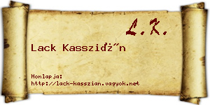 Lack Kasszián névjegykártya